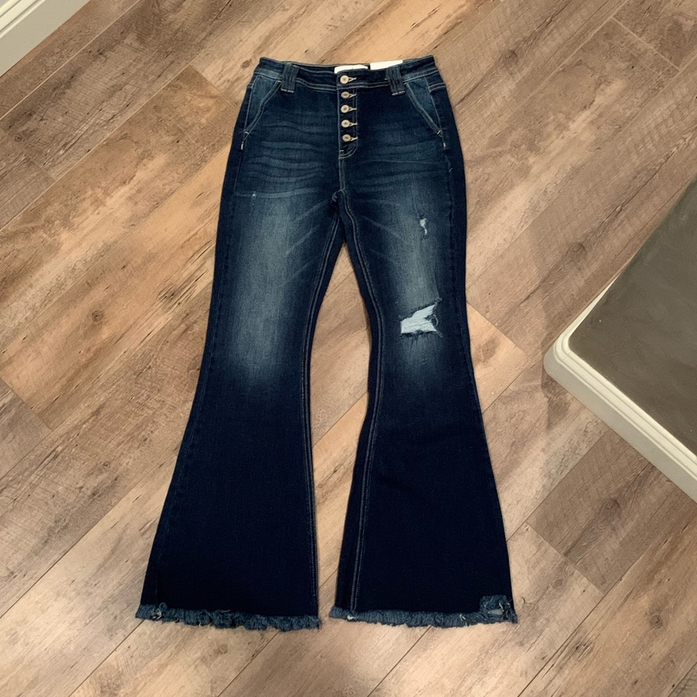 KanCan womens high rise bell bottom flare jeans NWT